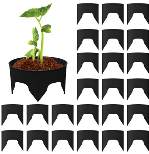 Anelli per Piante da Esterno | 24 Pezzi Cerchi Irrigazione Profonda Circolari Riusabili per Bordatura - Proteggipianti da Giardino Anelli di Crescita - per Giardino Cortile Serra