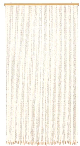 Gugxiom Bamboo Beaded Door Curtain, 90x200cm Beaded Curtain, 52 Strands Retro Bamboo Curtains for Doorways Room Partition (Bamboo color)