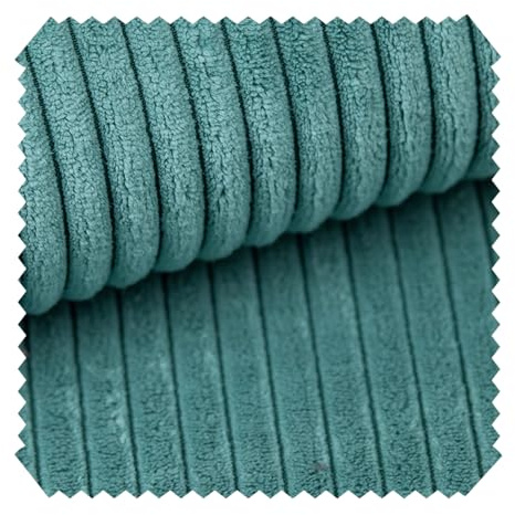 novely® PORTO - Polsterstoff in Breitcord-Optik - Ultraweicher Möbelstoff - Pflegeleichte Meterware 1 lfm | Farbe: 26 Mint Blau