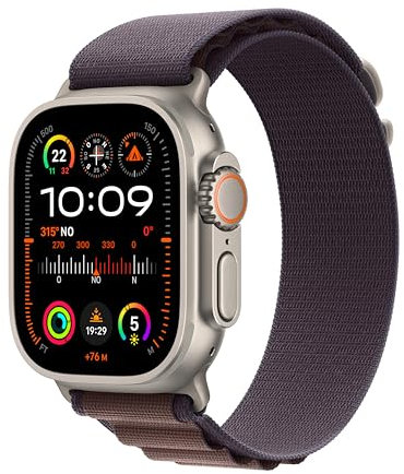 Apple Watch Ultra 2 [GPS + Cellular] Smartwatch con Caja de Titanio Resistente de 49 mm y Correa Loop Alpine índigo - Talla S. Monitor de entreno, GPS de Alta precisión, Neutro en Carbono
