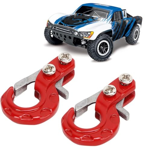 equlup RC Escalada Coche Tracción Cuerda Gancho, 2 Piezas 24x13,5 mm aleación de Aluminio RC Metal Remolque Gancho Winch Hook para SCX10 D90 D110 TF2 1/10 Coche RC Crawler Parte de actualización