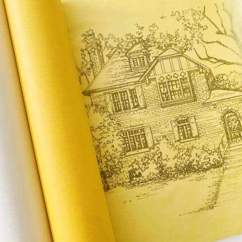 Rouleau de papier à dessin professionnel pour croquis et couture 46 cm x 25 m - Pour peinture, croquis, patrons de couture et travaux manuels (jaune)