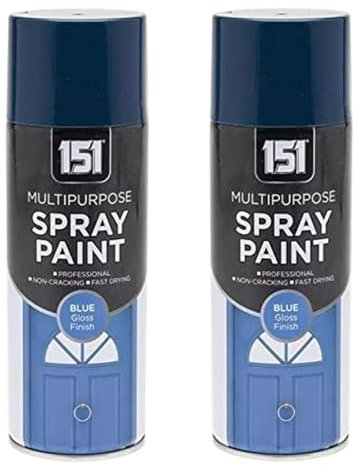 SDMAX Blue Gloss Spray Paint, Fast Drying, Blue Gloss Finish, Non-Cracking, Easy To Use, Long-Lasting, Lightweight And Portable, Multipurpose DIY Use, 400ml (2PCS)