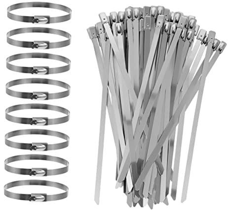 PHENOFICE 100St Kabelbinder aus Edelstahl Kabelbinder strapazierfähig Outdoor-beständige Kabelbinder hitzebeständige Rostfreie Kabelbinder reißverschluss Maschendrahtzaun Teile Silver