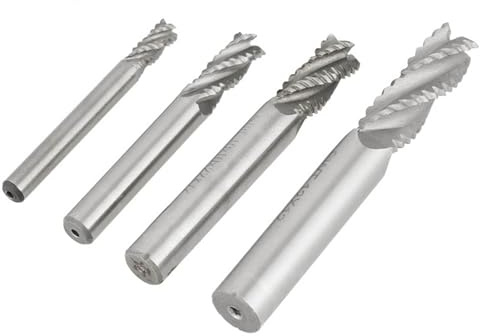 4 Piezas HSS Fresa de Desbaste CNC Fresa para Fresado, Fresa CNC, 4 Piezas HSS Fresa de Desbaste con 4 Flautas, Fresa para Fresadora