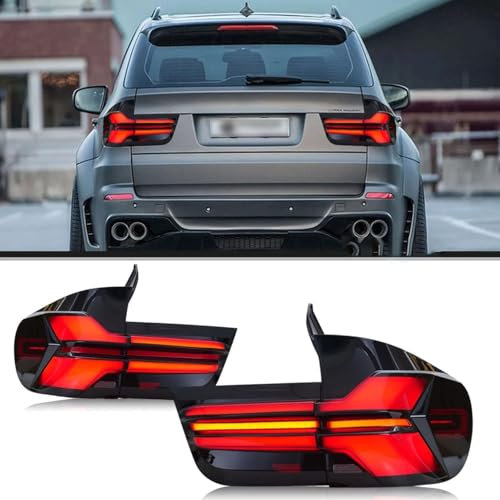 KPIRXO Auto Fanale Posteriore per BMW X5 E70 2007 2008 2009 2010 2011 2012, Faro Posteriore LED - Luce Stop E Frecce Antinebbia, Gruppo Luci Posteriori Sostituzione