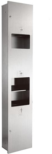 Stainless Steel Recessed Bathroom Niche with Door, Multi-Functional Toilet Paper Holder & Trash Can Storage for Hotels, Restaurants, Public Spaces & Home Use