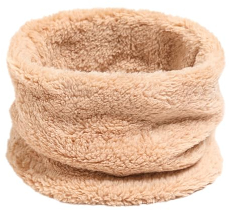 Falafoty Halsdukar för barn vinter halsvärmare tjock termisk vindtät rund fleece halsduk, halsduk halsvärmare loop halsduk för barn vuxna vinter sport utomhus, Aprikos, M