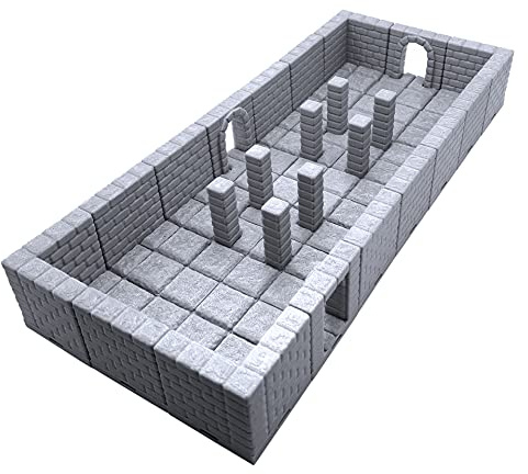 EnderToys Tiles de donjon verrouillables – Salle pilier, Terrain Scenery Table 28 mm Miniatures Jeu de rôle, Impression 3D Peindre