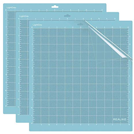 REALIKE luz Agarre Adhesivo Alfombrilla de Corte 3 uds 12X12” de Adherencia Cutting Mat para Todas las Máquinas Silhouette Cameo y Cricut