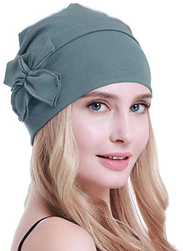 osvyo Cotton Chemo Turbans Headwear Beanie Hat Cap for Women Cancer Patient Hairloss Light Olive