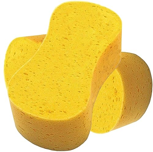 2 Pack Car Sponges,Jumbo Sponges For Car Cleaning,Anti Scratch Technology for Car Exterior & Window Washing- Perfect For Wheels, Windscreen & Bodywork (2 Yellow Jumbo Car Sponge)