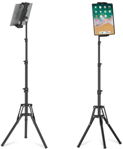 Cenawin Tablet Stativ Halterung, iPad Stativ Halter Höhenverstellbar bis 160cm Tablet Ständer Bodenständer für iPad Pro Air Mini, Samsung Galaxy Tab, 4,7-13,5 Zoll Tablets und Handys