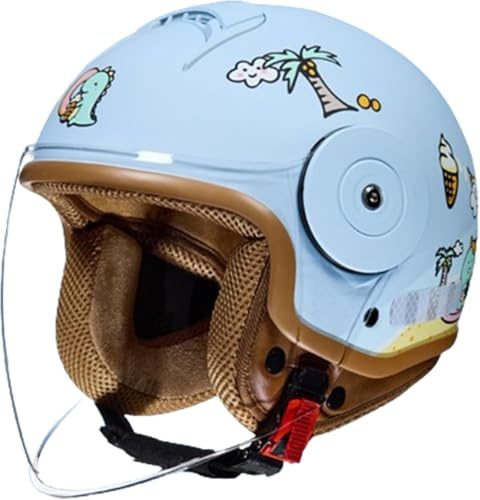 Casque de moto intégral pour enfants, casque de scooter homologué ECE avec pare-soleil amovible, casque de scooter pour garçons et filles de 3 à 12 ans L,46-54CM