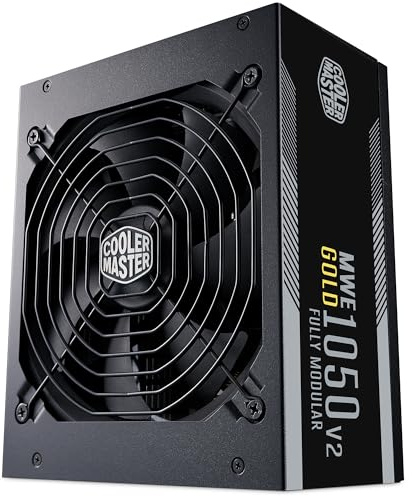 Cooler Master MWE Gold 1050 V2 ATX 3.1 Alimentation 100% Modulaire - Prise EU - Support ATX 3.1, PSU 80 Plus Gold 1050W, PCIe 5.1, Ventilateur FDB 140mm, Seuil de température élevé, Garantie 10 Ans