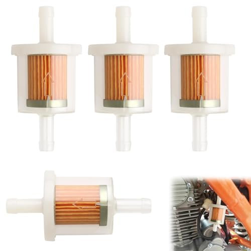 WUSJCOF 4 Pezzi Filtro Carburante Universale Riutilizzabile, Filtro Benzina ad Alta Densità per Moto, Tosaerba, Scooter (8mm)
