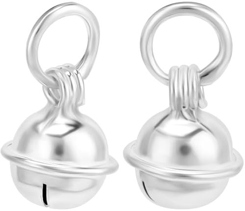Beebeecraft 1 Box Mit 4 Mini Glockenanhängern 925 Stück In Sterling Silber Weihnachtsanhänger Mit Runden Weihnachtsglocken Und Poliertuch Für Die Schmuckherstellung Anhänger Ohrringe Bastelzubehör