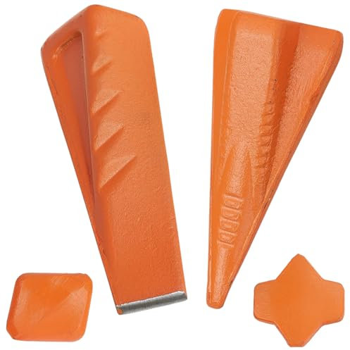 GARDENIX Lot de 2 cales fendues pour bois - Coins rotatifs en acier de qualité supérieure - 1,8 kg et 2 kg - Grenade à fendre efficacement - Cales professionnelles forestières - Haute efficacité et