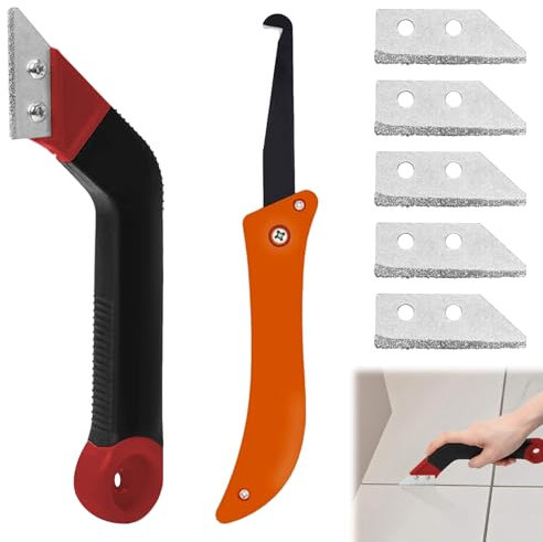 Grattoir Joint Carrelage,5 Couteaux De Rechange Grattoir A Joint de Carrelage Costume,Grattoir Joint Faience,Crattoir Joint pour Carrelage,Cuisine,Salle de bain