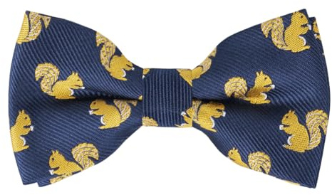 Alizeal Boys Printed Fun Novelty Pre-tied Kids Bow Tie, Gold Squirrels