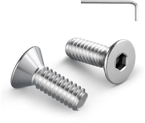 20 Stück M4 x 16 mm Senkkopfschrauben Innensechskant Antrieb Schrauben Edelstahl A2 V2A Vollgewinde mit Innensechskantschlussel