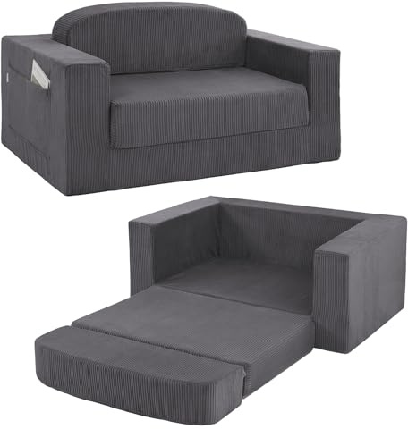 MeMoreCool Schlafsofa Cord 2-Sitzer Faltbares Bodensofa mit Schlaffunktion