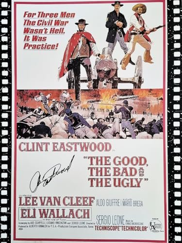 KUSTOM ART Póster decorativo de pared serie carteles película celebridades El bueno, el feo y el malo The Good The Bad and The Ugly Clint Eastwood impresión sobre cartón 40 x 30 cm sin marco