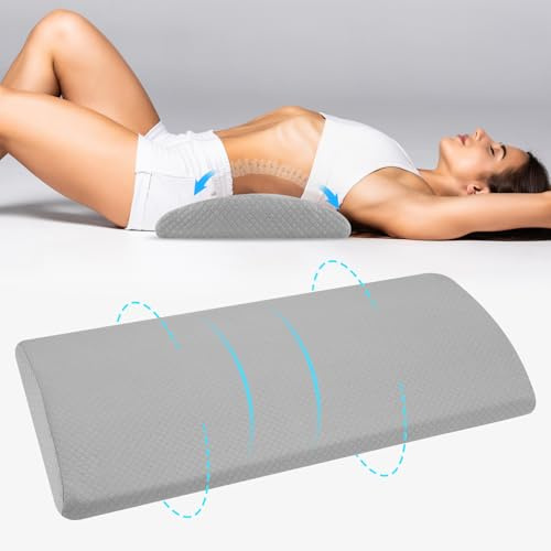 Ainiv Lumbar Support Pillow, Memory Foam Lumbar Support Cushion for Bed, Back Pillow for Low Back, Waist Cushion for Side Back Prone Sleepers, Lumbar Cushions for Chair