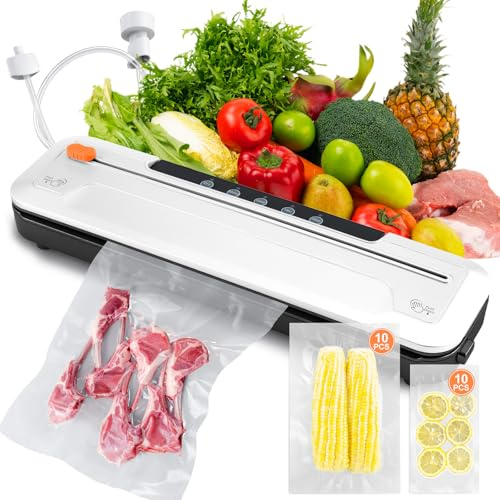 Machine à Emballer Sous vide Puissante,Machine à Emballer sous vide 65 kPa pour Conserver les Aliments,Design compact,Sacs sous vide pour aliments inclus,Machine à emballer sous vide compacte