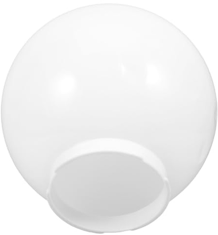 LIFKOME Pantalla de Lámpara Esférica Acrílica de Color Leche para Exterior, Cubierta de Luz Decorativa y Fácil de Retirar para Patio y Jardín