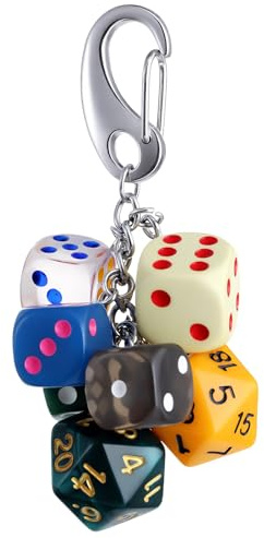 Mabor Dice Keychain - Acrylic Alloy Colorful Y2k Cute Charm for Bags, Purse Charms Accessories