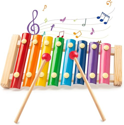 Baby-Schlagspielzeug, Montessori, Naturkiefernholz, Musikinstrument für Musikförderung, xylophon kinder 1 jahr, spielzeug ab 1 jahr