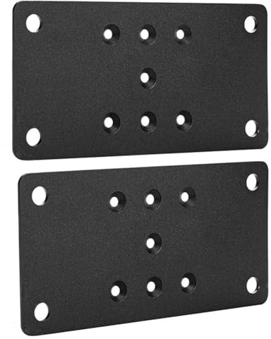 Manillefu 2 bases de poste para hormigón, placa de anclaje de columna de acero resistente con agujeros preperforados y acabado resistente a la corrosión para pabellón de cubierta