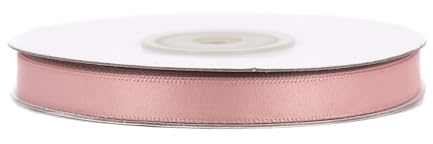 Doppelseitiges Satinband 6mm x 20m Rolle - FARBAUSWAHL in 6/10/25/38mm - farbecht & waschbar - Schleifenband für Hochzeit - Geschenkband zum Verpacken Dekorieren Basteln - Altrosa 158