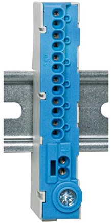 WITTKOWARE Neutralleiter-Steckklemme für 35mm DIN-Hutschiene, blau, 12x2,5mm², 2x4mm², berührungssicher