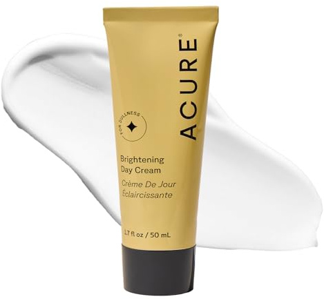 Acure Brightening Day Cream - Cica Cream, Anti Aging Moisturizer to Brighten for Women & Men, Facial Lotion, Skincare with Argan Oil to Replenish, Tone Dry Skin & Hydrate, Cruelty Free - 1.7 fl oz