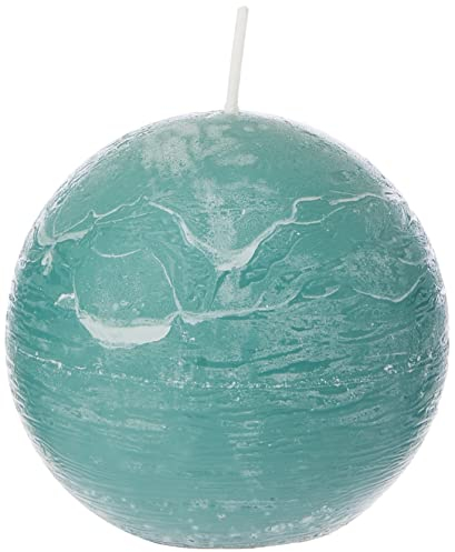 Spaas 6 Rustic Unscented Ball Candles Hours-Emerald Green 6 Rustikale geruchlose Kugelkerzen, 80 mm, ± 24 Stunden, Smaragdgrün, Paraffinwachs, D x H