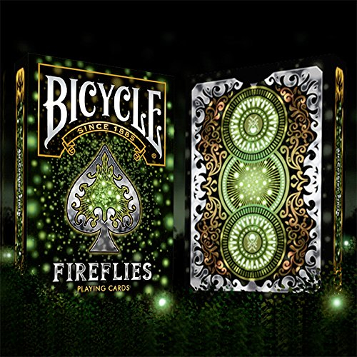 LuxTri Bicycle Fireflies | Glühwürmchen, Pokerkarten, Playing Cards, Spielkarten + 3 ''Look & Feel''-Karten, Juniardi Satyanagara, Exklusives Siegel, Cardistry, Poker, Pokerdeck, Kartenspiel