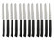 PINTINOX Prima Collection Coltelli tavola lama seghettata Set 12 pz Acciaio Inox con manico nero, Spelucchini ideali per sbucciare frutta
