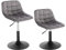 WOLTU 2er Set Verstellbarer Sitzhocker Stuhl Arbeitshocker Bürohocker Esszimmerstuhl Schminkhocker Homeoffice Kommerzieller Shop Mehrzweck 360° Schwenken Samt Dunkelgrau Sitz 38-49.5cm Hoch