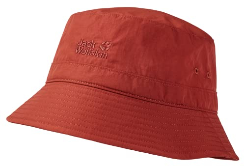 Jack Wolfskin Lightsome Bucket Hat Rot - Wasserabweisender geruchshemmender Sonnenhut, Größe One Size - Farbe Mexican Pe