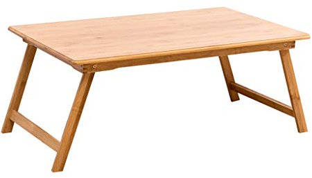 UPJAKS Campingtisch klappbar Einfach ohne Installation Bambus-Bett-Tray-Tisch mit faltbaren Beinen, Frühstückstablett for Sofa, Bett, Essen, Arbeiten Klapptisch für Picknick Garten (Größe : S)
