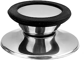 EIOLWJIEO Acier Inoxydable Anti-brûlure Pot Couvercle Bouton Remplacement ménage Cuisine Casserole Couvercle poignée Mise à Niveau Accessoires modifiés, Noir Petit