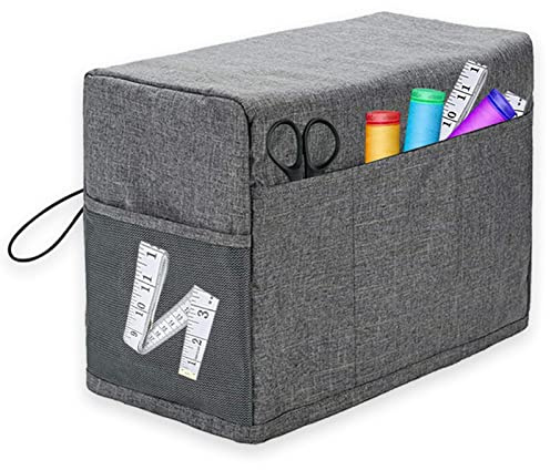 Xujuika Funda Impermeable para Máquina De Coser, Funda Exclusiva para Máquina De Coser Y Bordar con Bolsillos, Bolsa Reutilizable para Máquina De Coser, Cubierta Protectora para Máquina De Coser