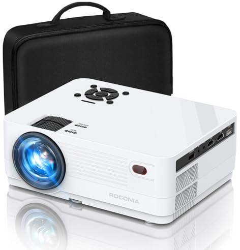 Roconia 5G WiFi Bluetooth Native 1080 Projector, 18000LM Full HD Movie Projector, 300 Display Support 4k Home Theater, Compatible with iOS/Android/XBox/PS4/TV Stick/HDMI/USB (White)