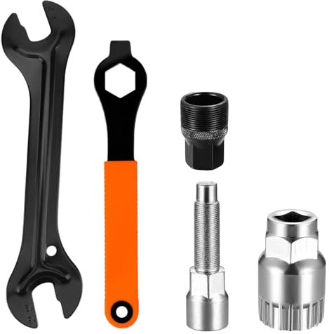 4 Pcs Extracteur de Manivelle de Pédalier de Vélo, Outil de Réparation de Vélo, Démonte Pédalier VTT, Trousse de Réparation pour Démontage Manivelles de Vélo avec Clé de 13/14/15/16mm et Clé Allen