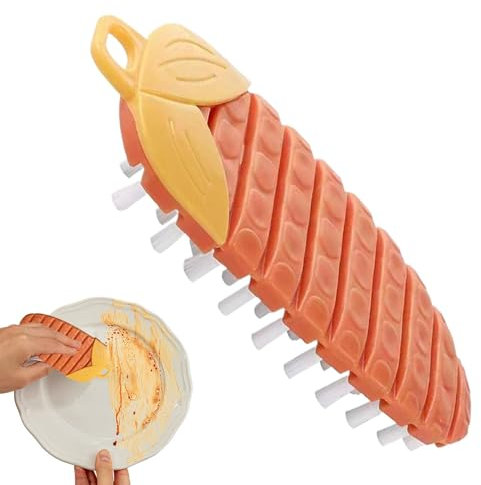 Sghtil Cepillo de verduras para alimentos, limpiador de verduras, limpiador de cocina, forma de maíz, cepillo limpiador de verduras, bonito accesorio de cocina, accesorio de limpieza multifuncional