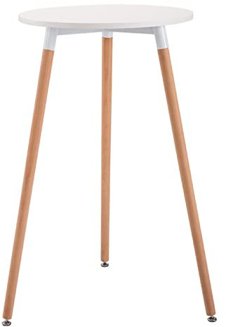 Nordic Style Home Table Stool Set for Tea Shop Front Desk Simple High Table and Chair Combination with Round Table Top