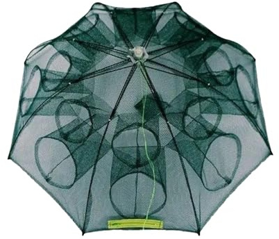 Fish Traps - Foldable Bait Trap Fishing Net | Portable Folding Fish Trap, 4/10/16 Holes Fishing Bait Trap, Net Cast Umbrella Fish Trap, Nylon Hand Cast Cage for Catching Fish Shrimp Crab Crawfish