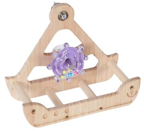 Altalena per uccelli, altalena in legno da appendere, per uccelli, forniture per gabbie per animali domestici, arricchimento per esercizi, cortile, gioco, arrampicata foraggiamento